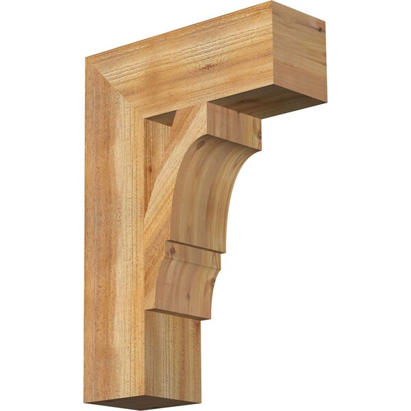Ekena Millwork Balboa Block Rough Sawn Bracket, Western Red Cedar, 6"W x 18"D x 26"H BKT06X18X26BOA05RWR - main